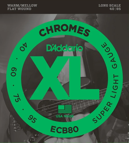 DADDARIO ECB80 BASS GİTAR TEL SETİ, CHROMES, SUPER LIGHT ürün görseli