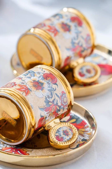 Acar Oskar Krem 6'lı Kahve Fincan Takımı SHP-07189 - 4