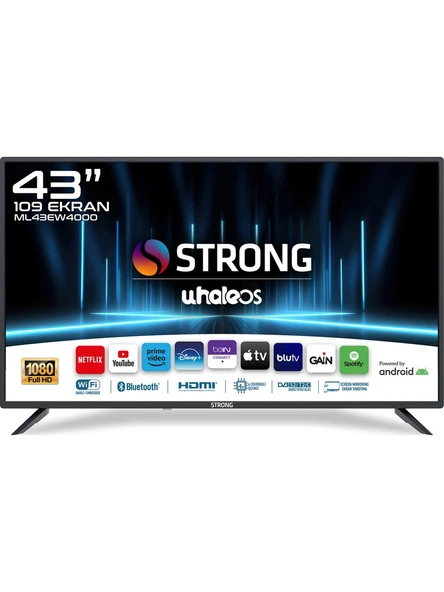 Strong ML43EW4000 43’’ 109CM Ekran Full HD Whale Os Smart TV Dahili Uydu Alıcılı