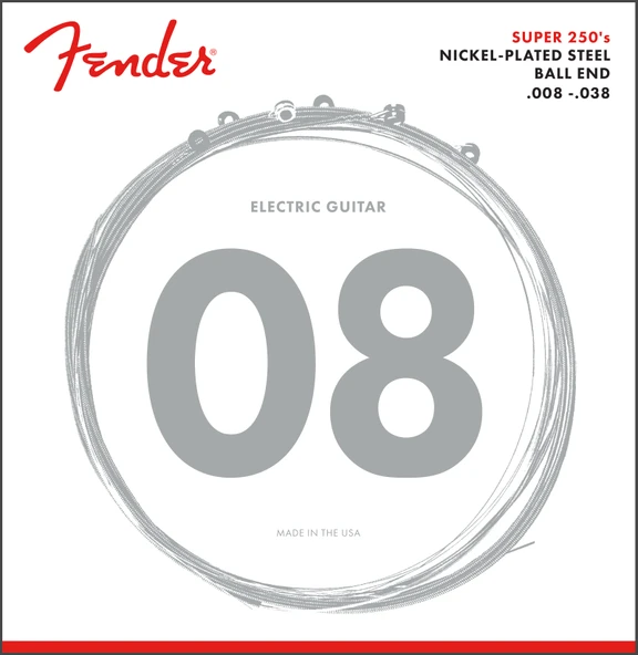 Fender Super 250 Nickel Plated Steel Ball End 250LR .009-.046 Elektro Gitar Teli - Resim 2