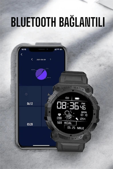 Bluetooth 5.0 Destekli Çok Fonksiyonlu Yeni Nesil Akıllı Saat - Resim 3