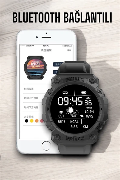 Unisex Tasarımıyla Klasik ve Spor Kombinlere Uygun Akıllı Saat - Resim 3