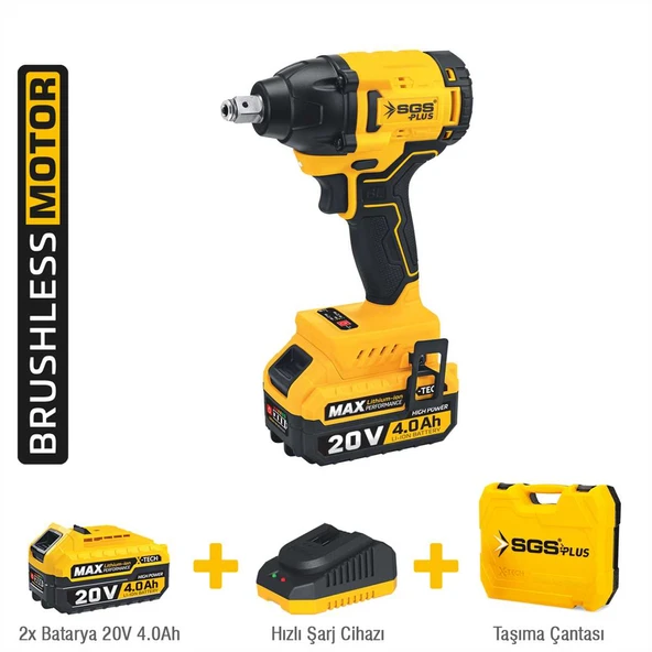 SGS AKÜLÜ DARBELİ SOMUN SIKMA / 20 VOLT / 4 Ah / BL SGS5502 - Resim 3