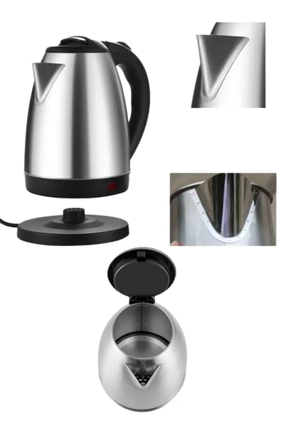 Elektrikli Paslanmaz Çelik Su Isıtcı Çelik Kettle 1.8 Lt. Uzun Ömürlü - Resim 4