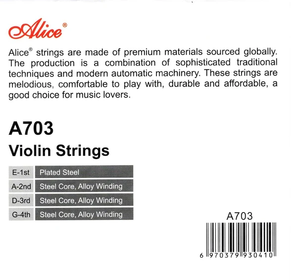 Keman Teli A703 Alice High-Grade Violin Strings - Resim 2