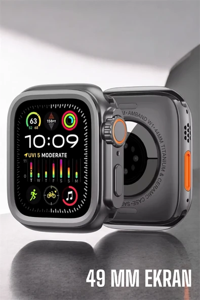 45 MM Gri Kasa Ultra Akıllı Saat Sesli Görüşme, Sağlık Takibi, Suya Dayanıklı - Resim 3