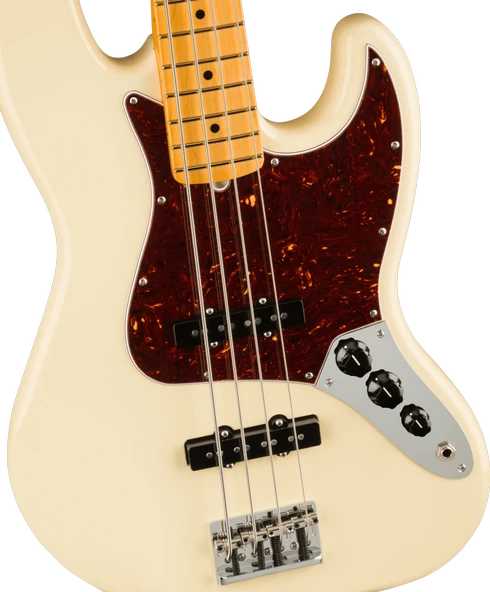 Fender American Professional II Jazz Bass Akçaağaç Klavye Olympic White Bas Gitar - 3