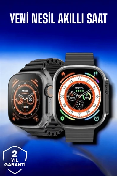 45 MM Gri Kasa Ultra Akıllı Saat Sesli Görüşme, Sağlık Takibi, Suya Dayanıklı - Resim 2