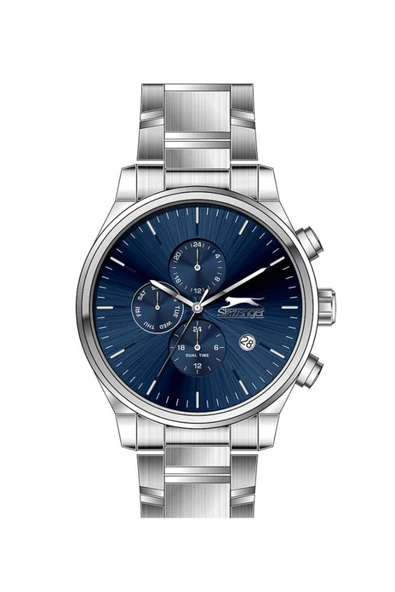 SLAZENGER Sl.09.2400.2.02 Tüm Fonksiyonları Aktif 10 Atm Suya Dayanıklı Çelik Kordonlu Metalik Renk