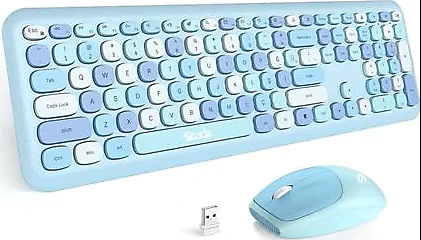 Studz M600 Renkli Tuşlu MAVİ Kablosuz Türkçe Q Multimedia Klavye + Mouse - 2