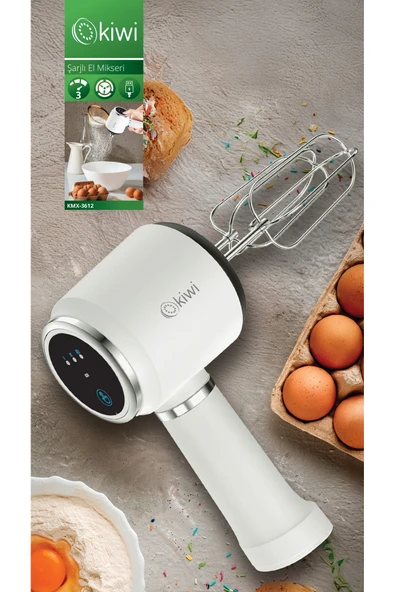 Kmx-3612 3 Hız Kademeli Şarjlı El Mikseri - 2