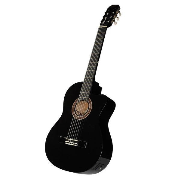 VALENCIA VC104TCEBK ELEKTRO KLASİK GİTAR, 4/4, SİYAH, SAP ÇELİKLİ - Resim 9
