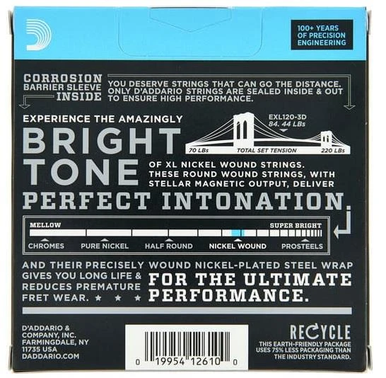 DADDARIO EXL120-3D (3 SET) ELEKTRO GİTAR TEL SETİ, XL, 9-42, SUPER LIGHT - Resim 2