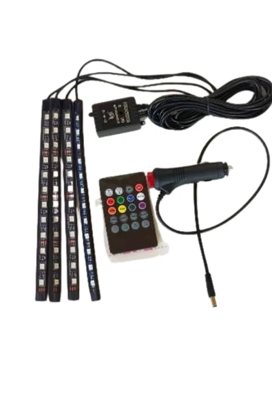 Araç İçi Ayak Altı Led 12 Led Işık Sese Müziğe Duyarlı RGB Işıklı Aydınlatma Seti - 4