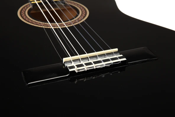 VALENCIA VC104TCEBK ELEKTRO KLASİK GİTAR, 4/4, SİYAH, SAP ÇELİKLİ - Resim 4