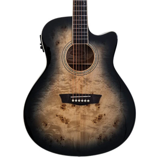 Washburn Deep Forest Burl Ace Black Fade Elektro Akustik Gitar - 1