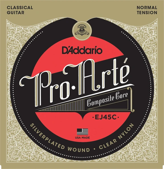 DADDARIO EJ45C PRO-ARTE KLASİK GİTAR TEL SETİ, COMPOSITE CORE, NORMAL TENSION