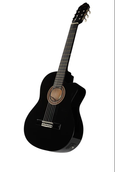 VALENCIA VC104TCEBK ELEKTRO KLASİK GİTAR, 4/4, SİYAH, SAP ÇELİKLİ ürün görseli