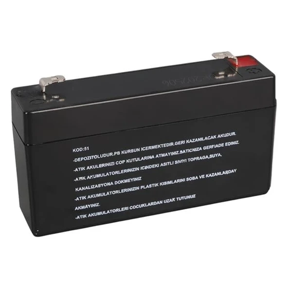 Orbus ORB-613 6 Volt 1.3 Amper Bakımsız Kuru Akü (98x25x52mm) - 2