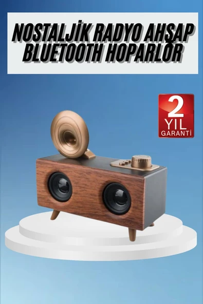 Gramafon Radyo Bluetooth Hoparlör Nostaljik Radyo FM Radyo - 1