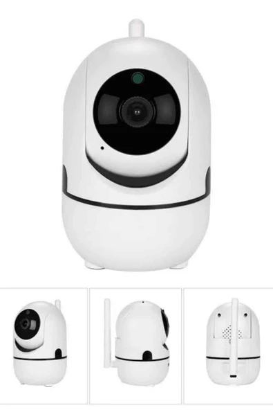 Baby Kamera Kablosuz 720P Beyaz 360 Derece Wifi Kamera Full HD 1080p - 3