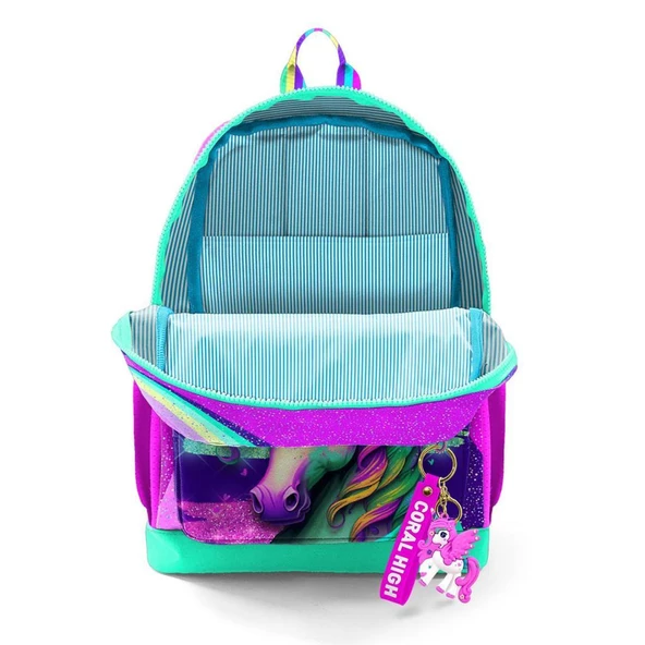 Coral High 2li Set Unicorn Desenli Okul Çantası Beslenme 23758 - Resim 5
