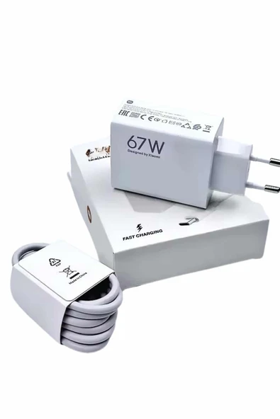 Hızlı Şarj Aleti Adaptörü Kablo Seti 67W Uzun Ömürlü Beyaz - Resim 3