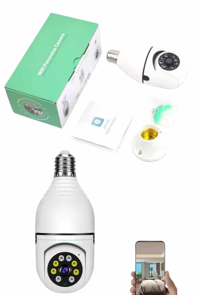 Güvenlik Kamerası Wi-Fi Özellikli 360 Derece Full Hd 1080p Ampül Kamera - 2