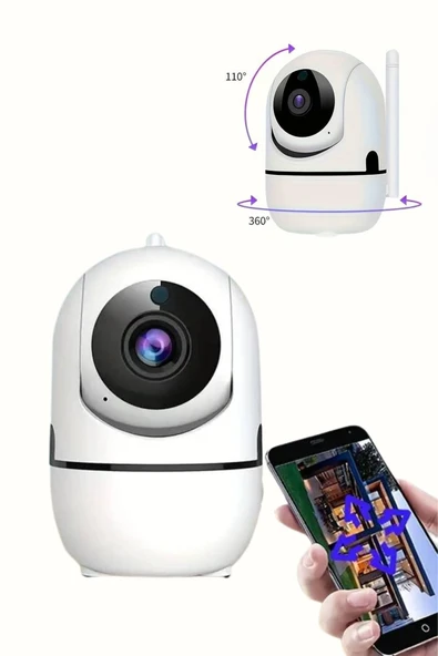 Mini IP Kamera Hareketli Güvenlik Kamerası Kablosuz Wifi Kamera Mikrofonlu - 3