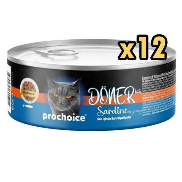 Prochoice Döner Bites Sardalyalı Yetişkin Kedi Konservesi 70 GR x 12 Adet ürün görseli 1