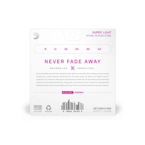 DADDARIO XSE0942 ELEKTRO GİTAR TEL SETİ, XS, 09-42, SUPER LIGHT COATED - Resim 2