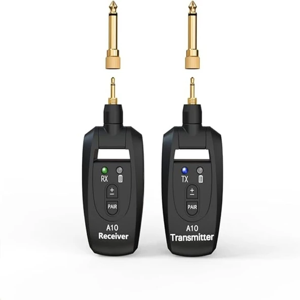 Anunnaki A10 Kablosuz Gitar Vericisi 2.4GHz 6,35mm ve 3,5mm Jak, 250 Derece Döner Fiş ürün görseli