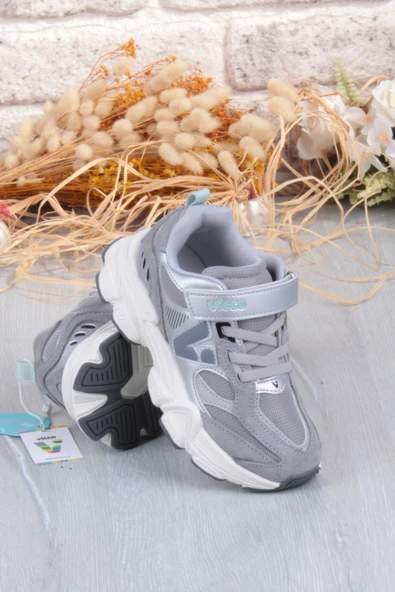 Vicco 346.F25K.200 Wild Gri Sneaker Kız Çocuk Ayakkabı - Resim 4