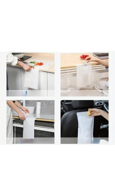 20 li Su Geçirmez Araba Çöp Poşeti Yapışkanlı Araç İçi Kusmuk Torbası Ev Ofis Kamp Oto Aksesuar - Resim 8