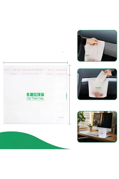 20 li Su Geçirmez Araba Çöp Poşeti Yapışkanlı Araç İçi Kusmuk Torbası Ev Ofis Kamp Oto Aksesuar ürün görseli
