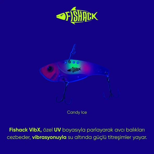 Vibrasyon Yem - LRF/Spin Jig - Fishack VibraX - 7g 40mm - Candy Ice - UV Boyalı - 3