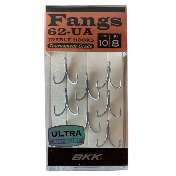 BKK Fangs-62 UA Üçlü Olta İğnesi 8'li Paket No:10 ürün görseli 1