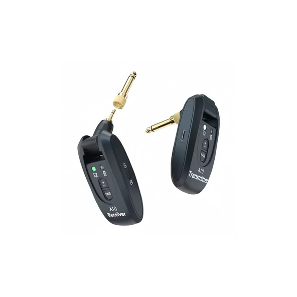 Anunnaki A10 Kablosuz Gitar Vericisi 2.4GHz 6,35mm ve 3,5mm Jak, 250 Derece Döner Fiş - Resim 2