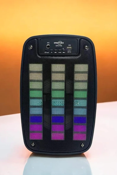 Bluetooth Hoparlör RGB Işıklı USB SD Kart Girişli Taşınabilir - 3