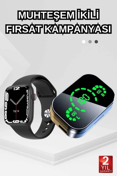 Dokunmatik Akıllı Saat Yeni Nesil Kulaklık Kampanyası ANC Özelliği Yüksek Ses Kaliteli ürün görseli