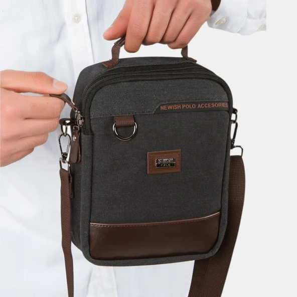 Lederax Kanvas Kumaş El Çantası ve Omuz Çantası NWP553