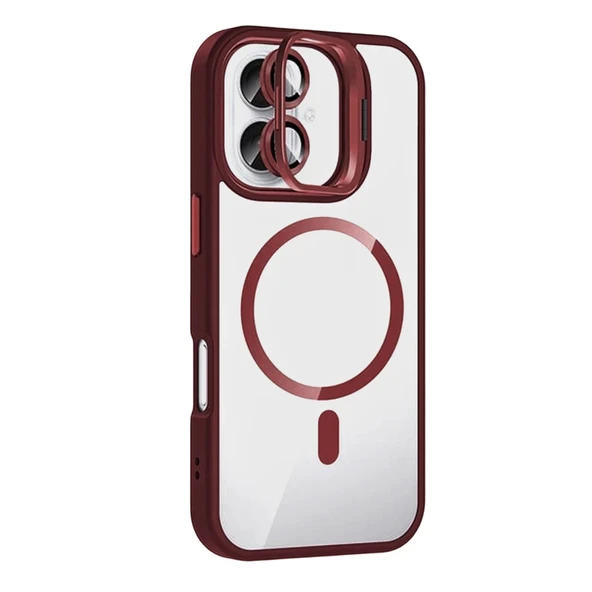 iPhone 17 Kılıf Remim Magsafe Lensli Kamera Standlı Kapak - 5