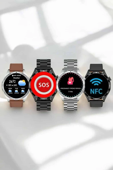 Akıllı Saat Bildirim Görme Sesli Görüşme Çoklu Kordon GPS Takibi - Resim 4