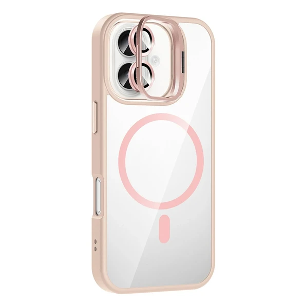 iPhone 17 Kılıf Remim Magsafe Lensli Kamera Standlı Kapak - 9