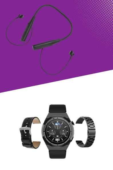 Alarm ve Titreşim Özellikli Akıllı Saat ve Mikrofonlu Kablolu Bluetooth Kulaklık 60 Saat - Resim 4