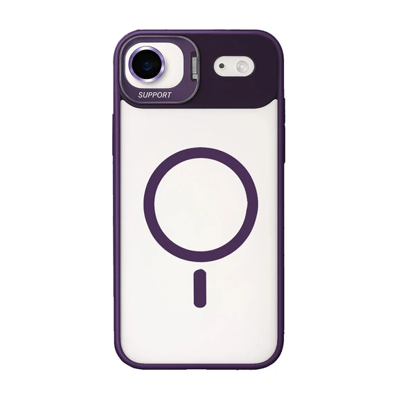 iPhone 17 Air Kılıf Remim Magsafe Lensli Kamera Standlı Kapak - 6