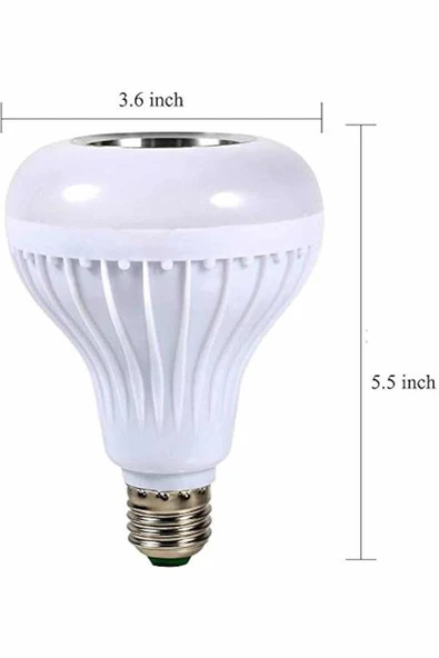 Kumandalı RGB Led Işık Bluetooth Hoparlör Ses Lambası Renkli Ampul - 5