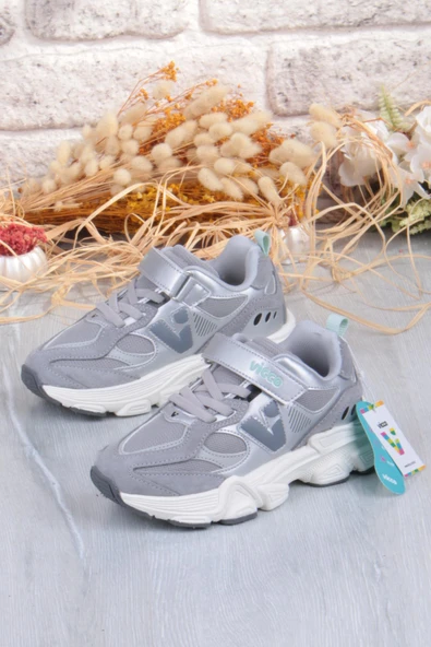 Vicco 346.F25K.200 Wild Gri Sneaker Kız Çocuk Ayakkabı - Resim 3