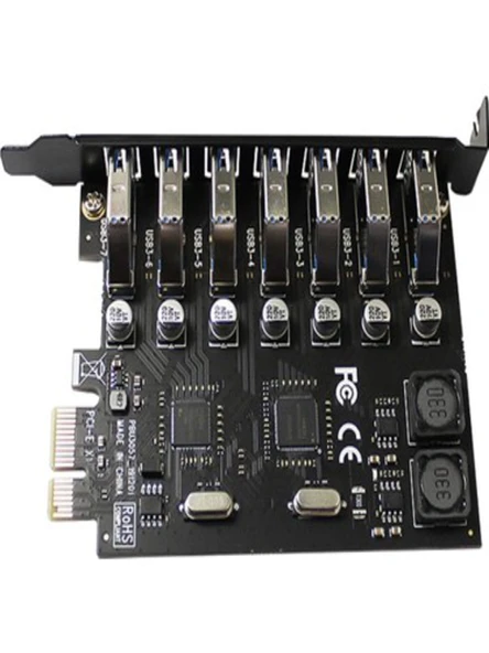 Pci-E Express 7 Port USB 3.0 Hub Çoklayıcı Çoğaltıcı Çevirici - Resim 3