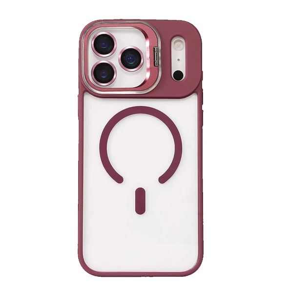 iPhone 17 Pro Max Kılıf Remim Magsafe Lensli Kamera Standlı Kapak - 3